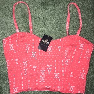 NWT Hollister Coral Crop Tank Top